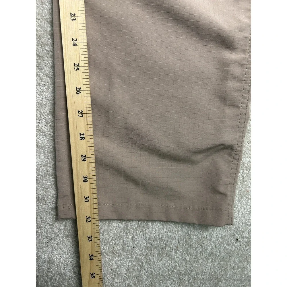 Beige Cargo Pants‎ Mens 36x32 Nylon Elastic Waist Lightweight Pockets Casual